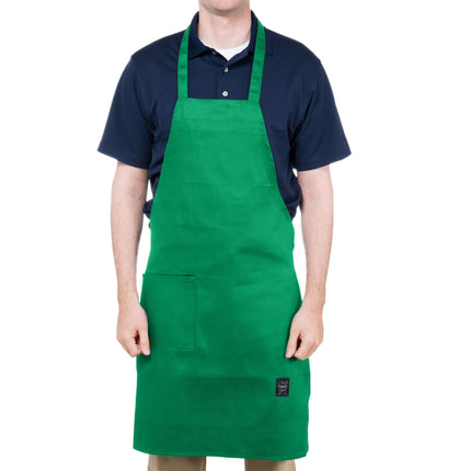 Tạp dề yếm vải poly-cotton có thể tùy chỉnh Chef Revival xanh lá, 1 túi