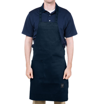 Tạp dề yếm dài vải poly-cotton có thể tùy chỉnh Chef Revival xanh navy, 1 túi