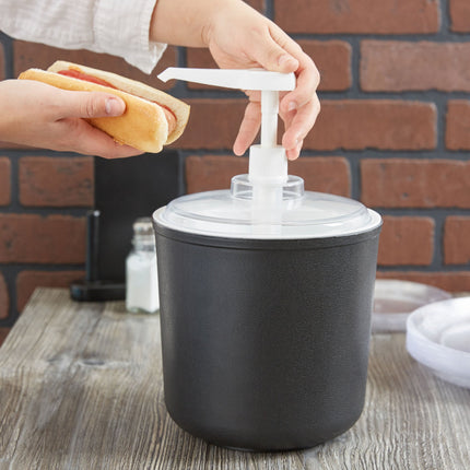 Bộ bình phân phối gia vị dạng bơm cách nhiệt Carlisle 1,9 lít màu đen