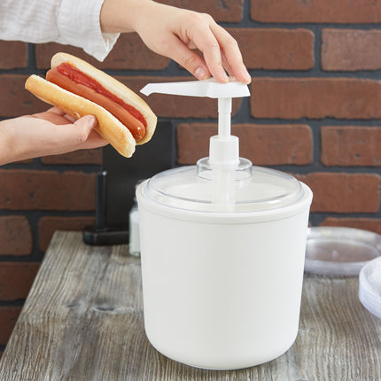 Bộ bình phân phối gia vị dạng bơm cách nhiệt Carlisle Coldmaster Coldcrock 1,9 lít màu trắng