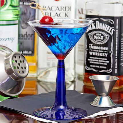 Ly martini nhựa 2 mảnh Fineline Flairware 2306-BL 177 ml đế xanh cobalt - Thùng 96 cái
