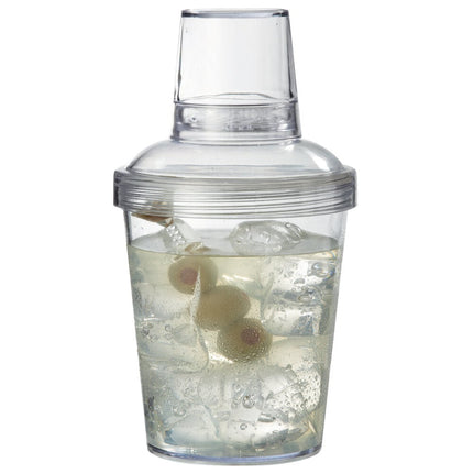 Bình lắc cocktail cobbler 3 mảnh nhựa SAN nắp vặn Choice tùy chỉnh GET SH-176-1-CL Cheers 592 ml trong suốt