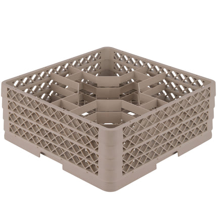 Giá đựng ly 5 ngăn màu be Vollrath Traex® Rack Max TR13KKKK cỡ đầy đủ cao 19,4 cm kèm 4 ngăn nối
