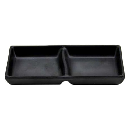Đĩa chấm melamine 2 ngăn Elite Global Solutions JW521 Zen 118 ml màu đen - Thùng 6 cái
