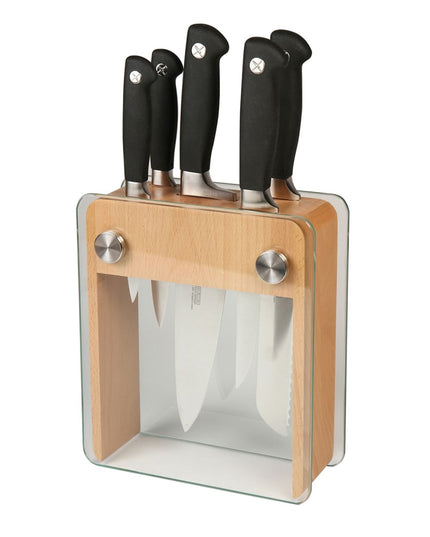 Bộ Dao Mercer Culinary M20050 6 Món Khối Gỗ Sồi/Kính