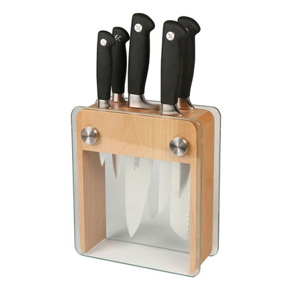 Bộ Dao Mercer Culinary M20050 6 Món Khối Gỗ Sồi/Kính
