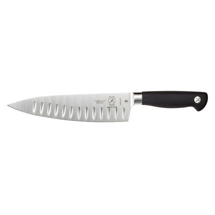 Dao Bếp Trưởng Mercer Culinary M21077 20.3cm Rãnh Granton Cán Santoprene® Đen Thép Đức Carbon Cao
