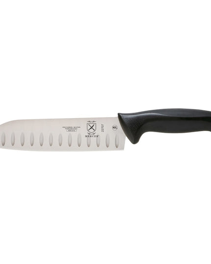 Dao Santoku Mercer Culinary M22707 17.8 cm Lưỡi Thép Nhật Carbon Cao Cán Santoprene®/Polypropylene Đen