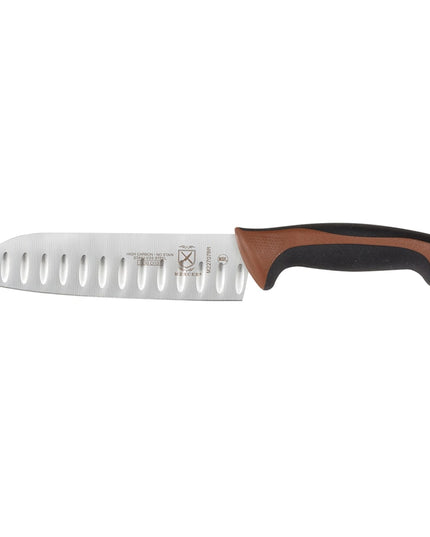 Dao Santoku Mercer Culinary M22707BR 17.8 cm Thép Carbon Nhật Tay Cầm Santoprene®/Polypropylene Nâu