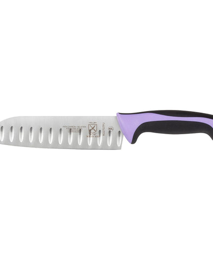 Dao Santoku Mercer Culinary M22707PU 17.8 cm Thép Carbon Nhật Tay Cầm Santoprene®/Polypropylene Tím