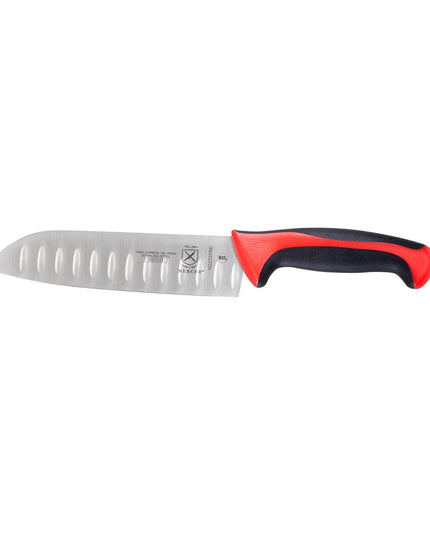 Dao Santoku Mercer Culinary M22707RD 17.8 cm Thép Carbon Nhật Tay Cầm Santoprene®/Polypropylene Đỏ