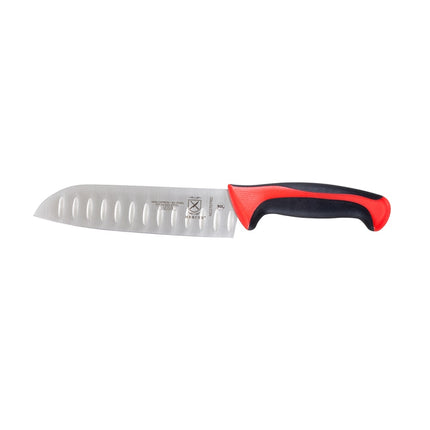 Dao Santoku Mercer Culinary M22707RD 17.8 cm Thép Carbon Nhật Tay Cầm Santoprene®/Polypropylene Đỏ