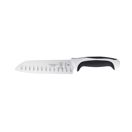 Dao Santoku Mercer Culinary M22707WBH 17.8 cm Lưỡi Thép Nhật Carbon Cao Cán Santoprene®/Polypropylene Trắng