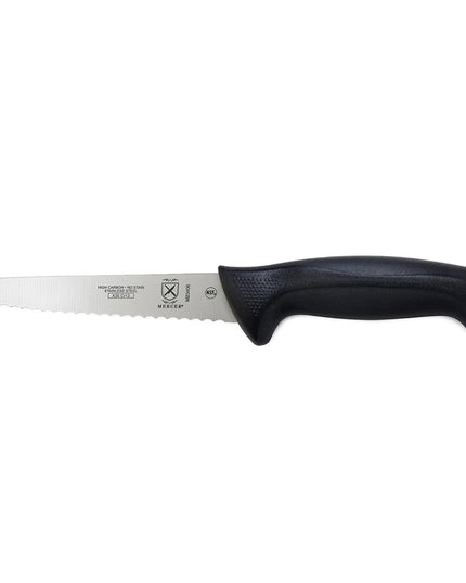 Dao Đa Năng Mercer Culinary M23408 20.3 cm Cán Santoprene®/Polypropylene Đen Thép Nhật Carbon Cao