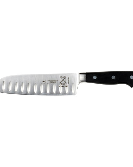 Dao Santoku Mercer Culinary M23590 17.8 cm Lưỡi Granton Cán Delrin® Đen Thép Đức Carbon Cao