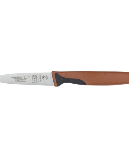 Dao Gọt Mercer Culinary M23930BR 7.6cm Tay Cầm Santoprene®/Polypropylene Nâu Thép Nhật Carbon Cao
