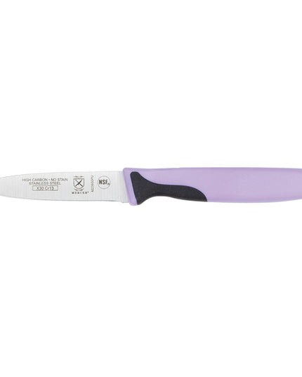 Dao Gọt Mercer Culinary M23930PU 7.6cm Tay Cầm Santoprene®/Polypropylene Tím Thép Nhật Carbon Cao