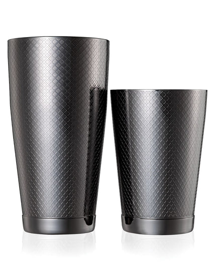 Bộ Bình Lắc Cocktail Barfly Hoa Văn Kim Cương Thép Không Gỉ 828 ml & 532 ml Màu Đen M37200BK