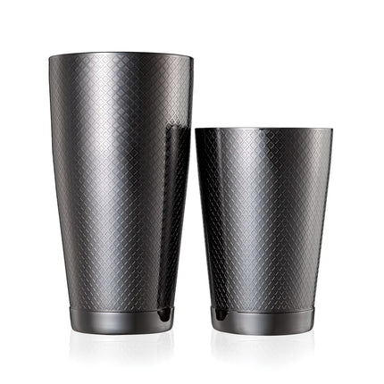 Bộ Bình Lắc Cocktail Barfly Hoa Văn Kim Cương Thép Không Gỉ 828 ml & 532 ml Màu Đen M37200BK