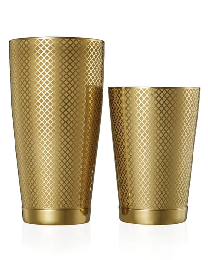 Bộ Bình Lắc Cocktail Barfly Hoa Văn Kim Cương Thép Không Gỉ 828 ml & 532 ml Màu Vàng M37200GD