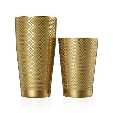 Bộ Bình Lắc Cocktail Barfly Hoa Văn Kim Cương Thép Không Gỉ 828 ml & 532 ml Màu Vàng M37200GD