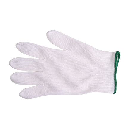 Găng Tay Chống Cắt Mercer Culinary M33411M Cỡ Trung - Dệt Gia Cường Polyethylene, Trắng Viền Xanh Lá
