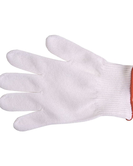 Găng Tay Chống Cắt Mercer Culinary M33411S Cỡ S - Dệt Gia Cố Polyethylene, Trắng Cổ Tay Đỏ