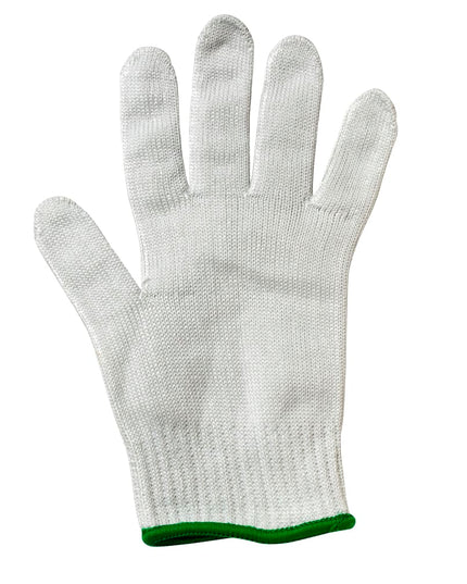 Găng Tay Chống Cắt Mercer Culinary M33413M Cỡ M Gia Cố Thép Không Gỉ Trắng Viền Xanh Lá