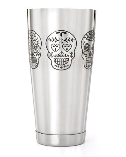 Bình Lắc Cocktail Barfly M37008SKU 828 ml Họa Tiết Đầu Lâu Bề Mặt Bóng Gương