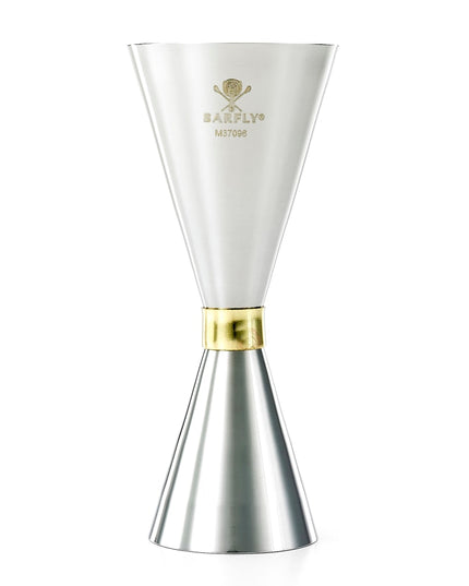 Ly Đong Kiểu Mỏng Barfly M37096 30 ml & 60 ml Thép Không Gỉ Viền Vàng