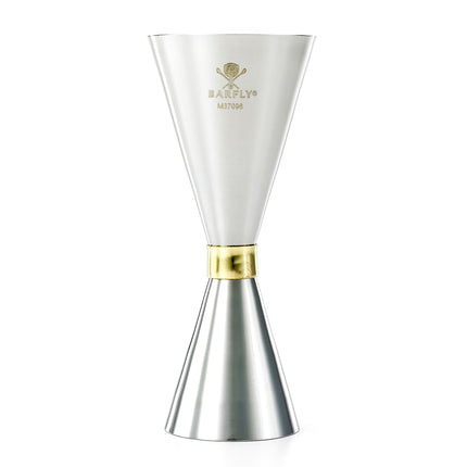 Ly Đong Kiểu Mỏng Barfly M37096 30 ml & 60 ml Thép Không Gỉ Viền Vàng