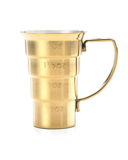 Ly Đong Có Vạch Barfly M37108GD 60 ml Có Tay Cầm, Màu Vàng
