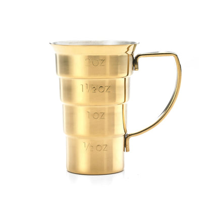 Ly Đong Có Vạch Barfly M37108GD 60 ml Có Tay Cầm, Màu Vàng
