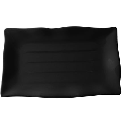 Đĩa melamine chữ nhật Thunder Group Classic màu đen 28,6 x 18,4 cm - Gói 12 cái