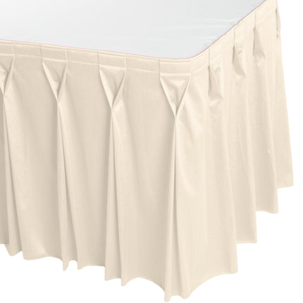 Váy bàn xếp ly nơ bướm màu ngà kèm kẹp Velcro Snap Drape Wyndham 4 x 0,74 m