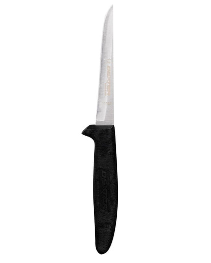 Dexter Russell P154HG 4 1/2" Boning Knife w/ Soft Black Rubber Handle, High Carbon Steel