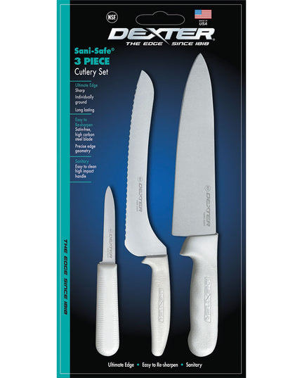 Bộ Dao Dexter Russell SS3 SANI-SAFE® 3 Món Tay Cầm Polypropylene Trắng