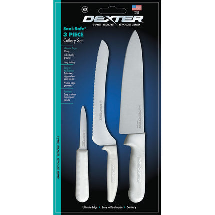 Bộ Dao Dexter Russell SS3 SANI-SAFE® 3 Món Tay Cầm Polypropylene Trắng