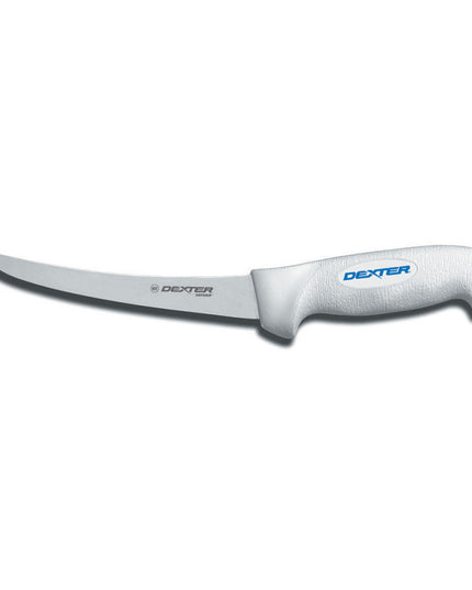 Dexter Russell SG131-6PCP 6" Narrow Stiff Boning Knife w/ Soft White Rubber Handle, Carbon Steel