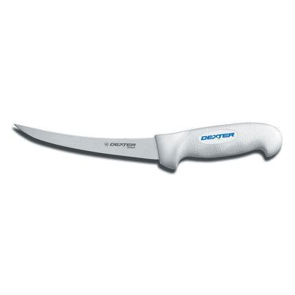 Dexter Russell SG131-6PCP 6" Narrow Stiff Boning Knife w/ Soft White Rubber Handle, Carbon Steel