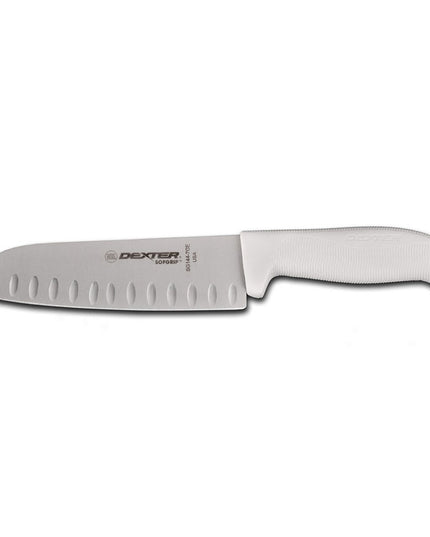 Dao Santoku Dexter Russell SG144-7GE-PCP 17.8 cm Lưỡi Thép Carbon Cán Cao Su Trắng