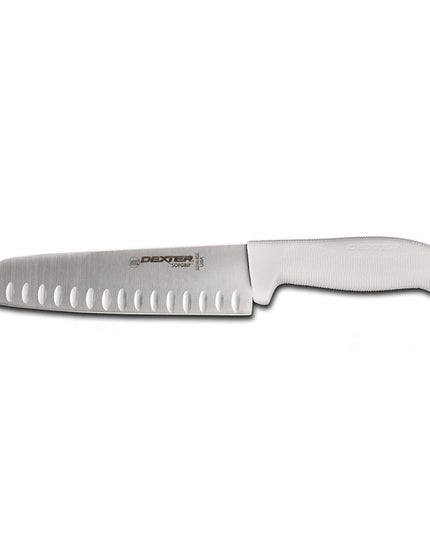 Dao Santoku Dexter Russell SG144-9GE-PCP 22.9 cm Lưỡi Thép Carbon Cán Cao Su Trắng