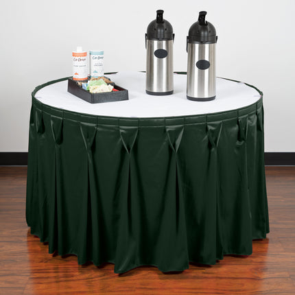 Váy bàn Snap Drape 5412CE29W3-739 Wyndham 4 m x 73,7 cm ngọc bích xếp ly nơ với khóa dán Velcro® kẹp