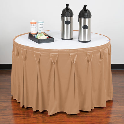 Váy bàn xếp ly nơ Snap Drape Wyndham 4 m x 74 cm màu nâu gỗ đàn kèm kẹp Velcro