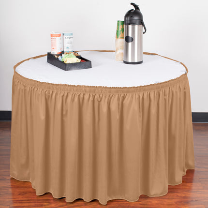 Váy bàn xếp ly nhún màu gỗ đàn hương Snap Drape 5412CE29S3-049 Wyndham 4 x 0,74 m kèm kẹp Velcro