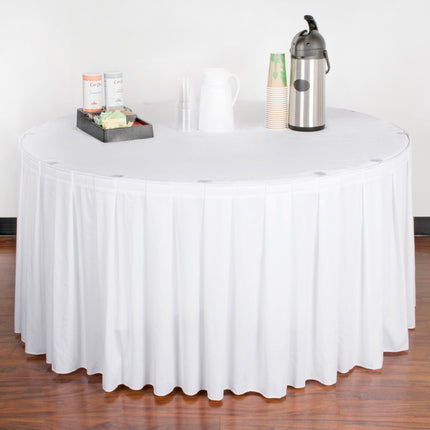 Váy bàn xếp ly hộp Snap Drape Wyndham 5,3 x 0,74 m màu trắng kèm kẹp Velcro