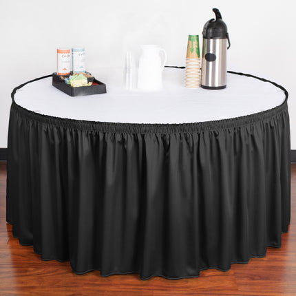 Váy bàn tiệc Snap Drape 5412EG29S3-014 Wyndham 17' 15,2 cm x 73,7 cm đen Shirred Pleat váy bàn Velcro® Clips