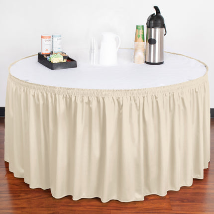 Váy bàn Snap Drape 5412EG29S3-756 Wyndham 5,2 m 15,2 cm x 73,7 cm Bone Shirred xếp ly với khóa dán Velcro® kẹp