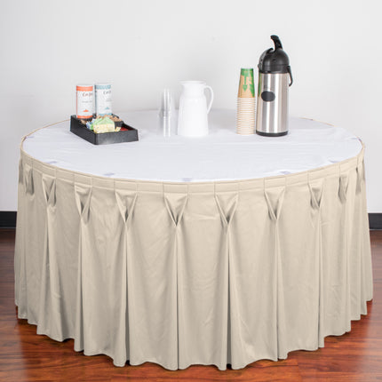 Váy bàn xếp ly nơ bướm Snap Drape Wyndham 5,3 x 0,74 m màu trắng ngà kèm kẹp Velcro
