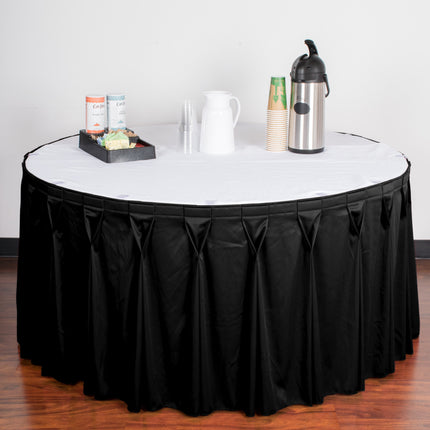 Váy bàn xếp li nơ Snap Drape Wyndham đen 5,3 m x 74 cm kèm kẹp Velcro